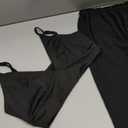 THLAI Women 3 Piece Sets Satin Loose Fit Long Sleeve Shirt and Wide Leg Pants with Matching Bra Sets Sexy Lounge Outfits  XL