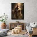 Jesus and Lamb Canvas Wall Art Jesus the Good Shepherd Poster Printings Religious Christian Paintings Inspirational Bible Faith Wall Decoration for living room, Church, Prayer room Decor 16x24 Inch