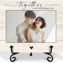 Couple Picture Frame, Engagement Wedding Gifts Mr And Mrs Gifts for Newlywed Couples, Wooden Photo Frame With Iron Stand, Tabletop Decor -25, 8 inches x 5.7 inches