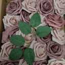 Floroom Artificial Flowers 25pcs Real Looking Warm Taupe & Nude Foam Fake Roses with Stems for DIY Wedding Bouquets Bridal Shower Centerpieces Floral Arrangements Party Tables Home Decorations