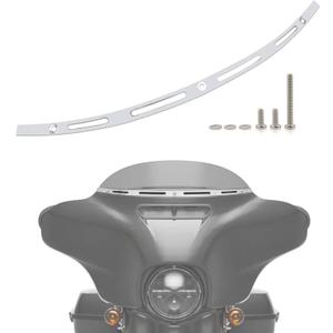 4 Slotted Track Polished Batwing Fairing Windshield Windscreen Trim Molding Clips Accent Parts for Touring Street Glide Electra Tri Ultra Limited 2014-2024(Chrome)