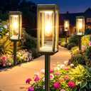Tall Solar Pathway Lights Outdoor, 8 Pack Bright Garden Lights Solar Powered Waterproof, Auto On/Off, Up to 15Hrs Outdoor Solar Light for Yard Path Yard Walkway Driveway Patio Lawn Decor