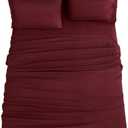 SONORO KATE Bed Sheet Set Super Soft Microfiber 1800 Thread Count Luxury Egyptian Sheets 16-Inch Deep PocketWrinkle and Hypoallergenic-4 Piece (Burgundy, Queen)