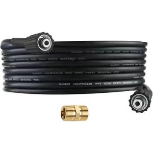 High Pressure Washer Hose, 20FT M22 X 14mm Extension Hose, 240bar High Pressure Replacement Hose Compatible With Karcher Standard M22-14 Connection with M22 X 1.5 Thread Extension Plug