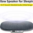 Bluetooth Pillow Speaker-Mini Portable Under Pillow Speaker with Sleep Timer, Wireless Sleep Aid with Stereo Bass Private Sleep Headphones for Side Sleepers-Gray