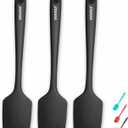 Silicone Spatula for Kitchen, 600F Heat resistant Spatulas for Baking, Cooking, Scraping,and Mixing, Non Stick Kitchen Utensils, BPA Free, 11.2 IN, 3 Pack, Black