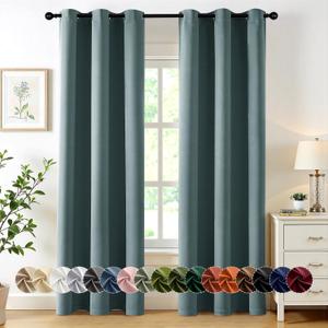 MIULEE Dusty Blue Blackout Curtains for Bedroom Living Room 72 Inches Long 2 Panels, Thermal Insulated Room Darkening Drapes Grommet Noise Reducing Light Blocking Window Treatments 40x72 inch