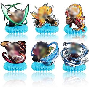 deenor 6Pcs Party supplies set Honeycomb Centerpieces Double Sided Table Topper for Birthday Party Decorations