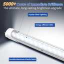 JESLED T8 4FT LED Type A+B Light Bulbs, 24W 6000K, 3200LM, Plug and Play or Ballast Bypass, T12 4 Foot LED Tubes Lights Replacement for Fluorescent Fixtures, Clear, Dual Ended Power(25-Pack)