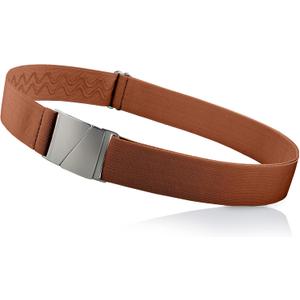 ONE-BELT No Show Invisible Elastic Belts for Women & Men 1.5" adjustable Non Slip Fits waist upto 50 Inch. Designed in USA. (Cognac)