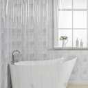 AmazerBath 12 Gauge Heavy Duty Crystal Clear Thick Shower Curtain Liner with Heavy Duty Clear Stones and 12 Grommet Holes Waterproof Bathroom Plastic Shower Curtain Liner-72 x 72 Inches