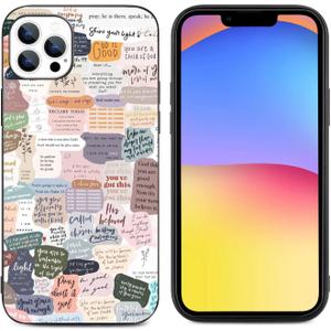 Compatible with iPhone 15 Pro Max Case, Bible Verses Aesthetic Cute Indie Christian Postive Quotes Design TPU Shockproof Durability Full Body Protection Cover Case (Pattern-6)