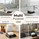 DOXOLOGY Black Marble Soap Dish Bathroom Organizer - Resin Soap Dish with Rectangular Design 3.7" L x 2.8" W - Self Draining Soap Dishes Keeps Countertop Neat - Marble Look Soap Tray for Sink