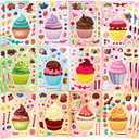 36 Sheets Cupcake Make a Face Stickers, Make Your Own Stickers Mix and Match Ice Cream and Cupcake Sticker Sheets, Cupcakes Sticker for Kids, Classroom Activities, Crafts Cupcakes Party Decorations