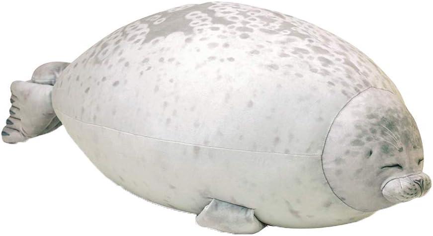 Aideal Osaka Blob Seal Plush Pillow Toy Soft Hugging Pillow Stuffed Animal Toy Doll Gifts for Kids and Adults (White)
