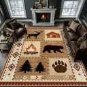 9x12 Cabin Rustic Bear Area Rug Lodge Deer Country for Living Room Bedroom