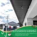 Yinkin 12 Pcs Patio Hook Flat 3 x 8 Inch String Light Hangers Plastic White Aluminum Hooks Wind Chimes Hanging for Solid Insulated Roof Patio Covers String Lighting and Lightweight Decoration