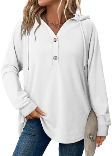 Angerella Hoodies for Women Oversized Sweatshirt Loose Fit Casual Long Sleeve Drawstring Button Hooded Fall Tops. Size XL.