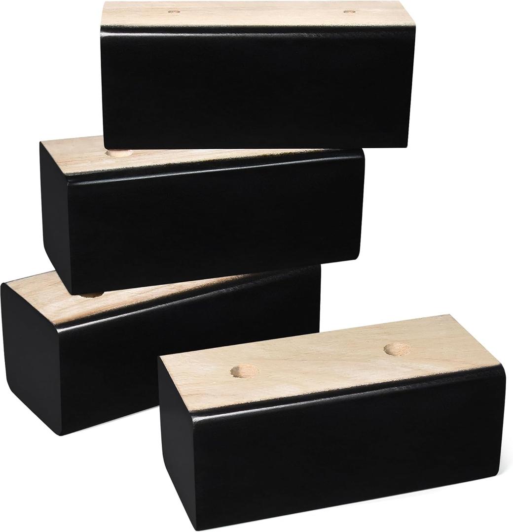 Sopicoz Wood Bed Risers (Black, 2 inch)
