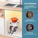 Multi-functional Pots and Pans Organizer for Small Cabinet,3 Tiers 16.5" Height Adjustable Under Sink Organizer Rack to organize pots and pans and lids at the same time.White