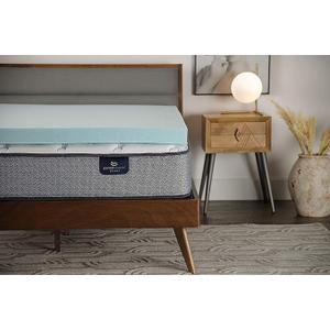 Serta ThermaGel Cooling, Pressure-Relieving Memory Foam Mattress Topper, 3 Inch, King,Blue