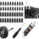 Tire Repair Rubber Nail Tire Repair Nail Tire Repair Rubber Screws Fast Tool Self-Service Suitable for Car Motorcycle Jeep Tire Puncture Repair (40Pcs+30ml glue+screwdriver)