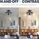 3 Light Track Lighting Fixtures Ceiling with Pull Chain On/Off, Black Kitchen Track Light Adjustable Directional Ceiling Spotlight, Gu10 Pull Chain Light for Kitchen Sink Hallway, No Bulb
