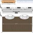 12'W x 8'H Mocha Outdoor Roller Shade with Crank Wand Patio Shades Roll up, UV Blocking & Privacy Protection, 144"W x 96"H