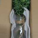 Zheart Fake Eucalyptus Stems in Glass Vase with Faux Water,14" Artificial Plants Eucalyptus Leaves for Shelf Desk Bathroom Farmhouse Room Coffee Table Home Decor (Sage Green)