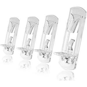 64pcs Locking Shelf Pins  6mm Cabinet Shelf Pegs, Clear Plastic Shelf Clips for 3/4" Thick Board