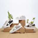 PARTY Women's Fashion Sneakers Lace Up Casual Low Top Comfortable Cushioned Walking Tennis Shoes Trendy Daily Shoes (11, Black Glitter-1)