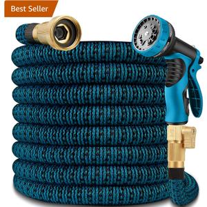 50 ft Garden Hose - Expandable Garden Hose with 10 Function Spray Nozzle - Kink-Free, Lightweight, Durable, Flexible, 2026 New Retractable Water Hoses for Yard, Lawn, Gardening(Blue Black)