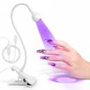 AORAEM LED Nail Lamps 3W Flexible Gooseneck Lamp Quicky Dry Nail Manicure Dryer Gel Polish Curing Light Plug Play Portable Flash Cure Light for Gel Nails Home DIY Professional Nail Tools White