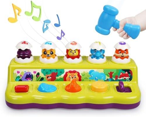 FS Toddler Pop Up Toy with Music and Light, Cause and Effect Toys for 6 9 12 18 Month Old Baby, Early Learning Educational Toys for 1 2 Year Old Boy and Girls Gifts