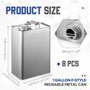 Maxdot 2 Pcs F Style Metal Can Reusable Metal Can with 1.5" Opening for Liquid, Paints, Pigment, Double Lid Secure Storage and Easy Pouring, Non Food Grade (1 Gallon)