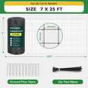 FEED GARDEN Deer Netting Garden Netting Bird Netting- 7x25ft UV-Protected Garden Fence for Plant with 3/4" Fine Mesh - Includes 10 Stakes & 50 Zip Ties for Easy Installation