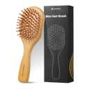 Mini Bamboo Hair Brush for Hair Growth - Detangling Scalp Massage Brush for Women, Men & Kids For All Hair Types, for Travel Small Hairbrush (yellow)