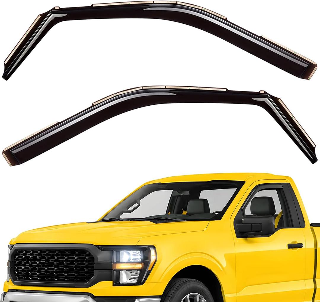 Extra Durable Window Deflectors in-Channel Window Visors Rain Guards Fit for Ford F150 2021-2026 Regular Cab, Sun Visors, Wind Vent for Shades, Exterior Car Accessories - 2 pcs. AG0904