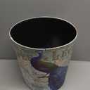 10L Retro Style Kitchen Trash Can Bedroom Trash Bin Wastebasket for Bathroom Office Living Room (Peacock)