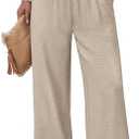 Sampeel Wide Leg Pants Woman High Waist Trousers with Pockets Casual Lounge S