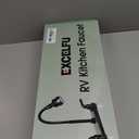 RV Kitchen Faucet,Camper RV Kitchen Sink Faucet Replacement with 2 Handles Flexible Spout 360 Swivel Rotatable Tri-Function Sprayer for Motorhomes,Travel Trailers,8 inch 2 Hole,Non-Metallic,Black