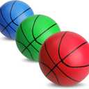 Mini Foam Basketball for Hoop, 5" Squeeze PU Balls for Over The Door Hoop, Replacement Balls for Kids Adults, Beach Indoor Outdoor Sport Game Gift Set 3 PCS (Rainbow) (Multicolored)