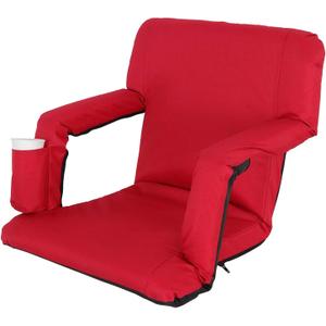 Portable Stadium Seat Chair Portable Stand Chair with Back and Cushion for GrandstandPlaygroundCourt Red (Red)