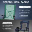EVER ADVANCED Reclining Camping Chairs for Adult Lightweight, Portable Compact Folding Chair with High Back, 4-Level Recliner Chairs, Lawn Chair for Patio Balcony, Supports 350lbs, Mesh Green
