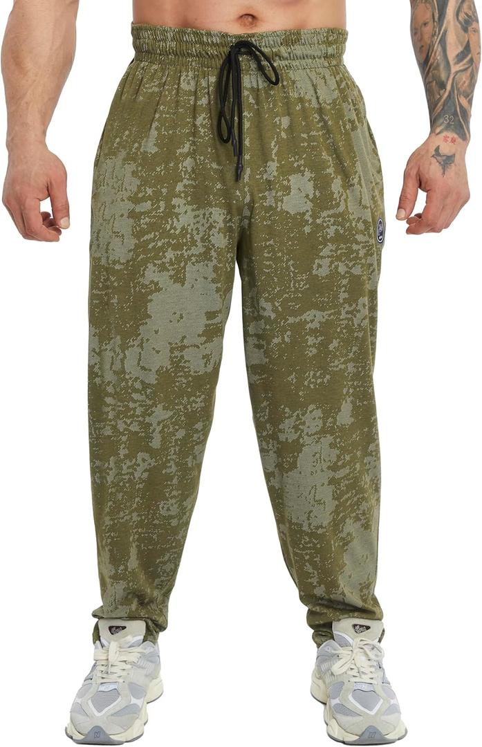 BIG SAM SPORTSWEAR COMPANY Men's Loose Fit Sweatpants with Pockets Technical Design Lightweight Gym and Daily Track Pants (1285, L) Green