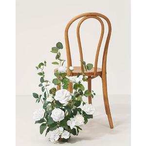  Artificial Flower Bouquet, Wedding Stage Table Decoration Artificial Flowers, Wedding Aisle Runner Chair Decorations for Flower Arrangement(White)