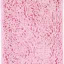 LanYunUmi Pink Rugs for Bathroom Slip-Resistant Shag Chenille Bath Rugs Mat Extra Soft and Absorbent Bath Rug for Shower Room Machine-Washable Fast Dry (Pink, 20"x47")