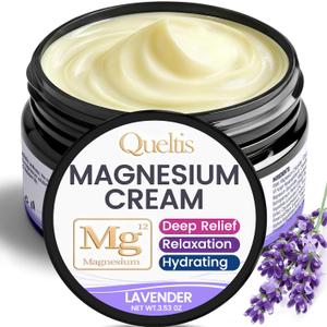 Magnesium Cream, Magnesium Lotion for Sleep, Pain & Leg Cramps, Topical Magnesium Chloride Cream for Muscle Relaxation, Calm, Moisturizing - Skin-Friendly & Safe for Kids & Adults (Lavender) (3.53 Ounce (Pack of 1))