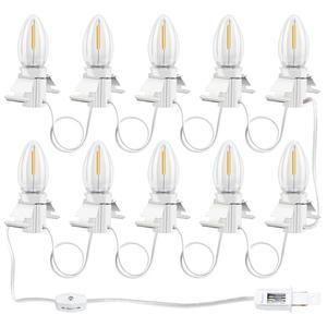 Sousery Christmas Village Lights with 10 LED Warm-White Bulb,Decoration for Christmas Village Houses,Halloween Holiday,C7 Light Cord