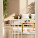 keny 36" Extra Tall Baby Gate for Stairs, 29"-55" Wide Auto Close Dog Gate for Doorways, Pressure Mounted Easy Walk Through Pet Gate with Door, White (29-55"Wide, 36"Tall)